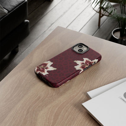 Burgundy Lily Leopard Tough Case