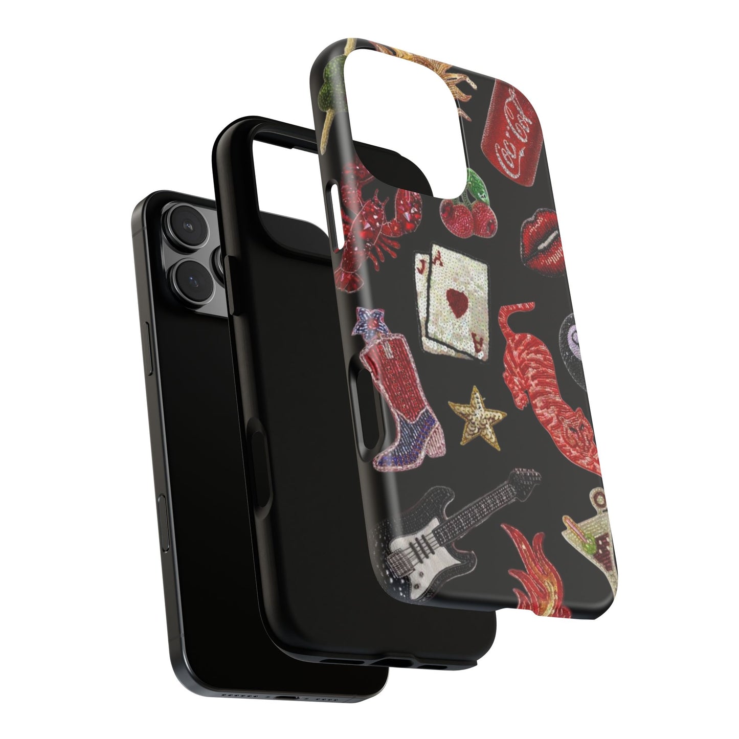 Retro Patch Motif Tough Case