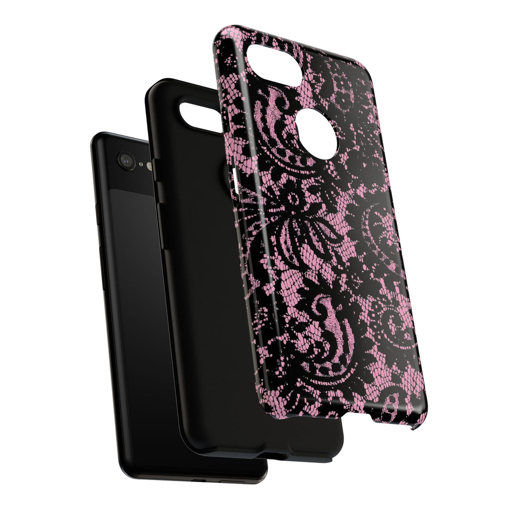 Pink Lace Pattern Tough Phone Case