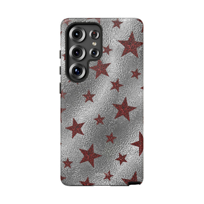 Silver Red Starry Tough Case