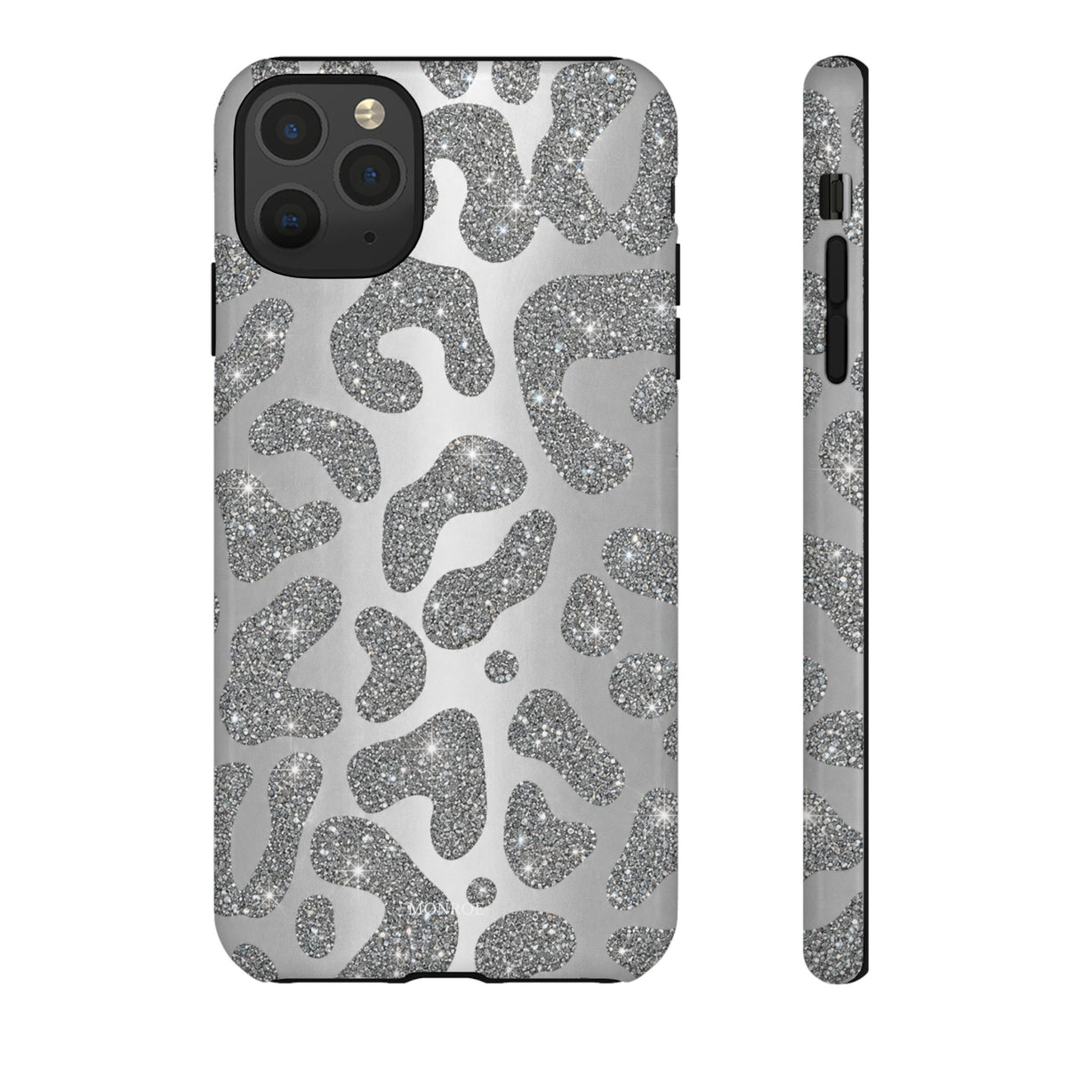 Silver Glitter Leopard Tough Case