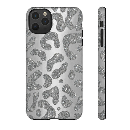 Silver Glitter Leopard Tough Case