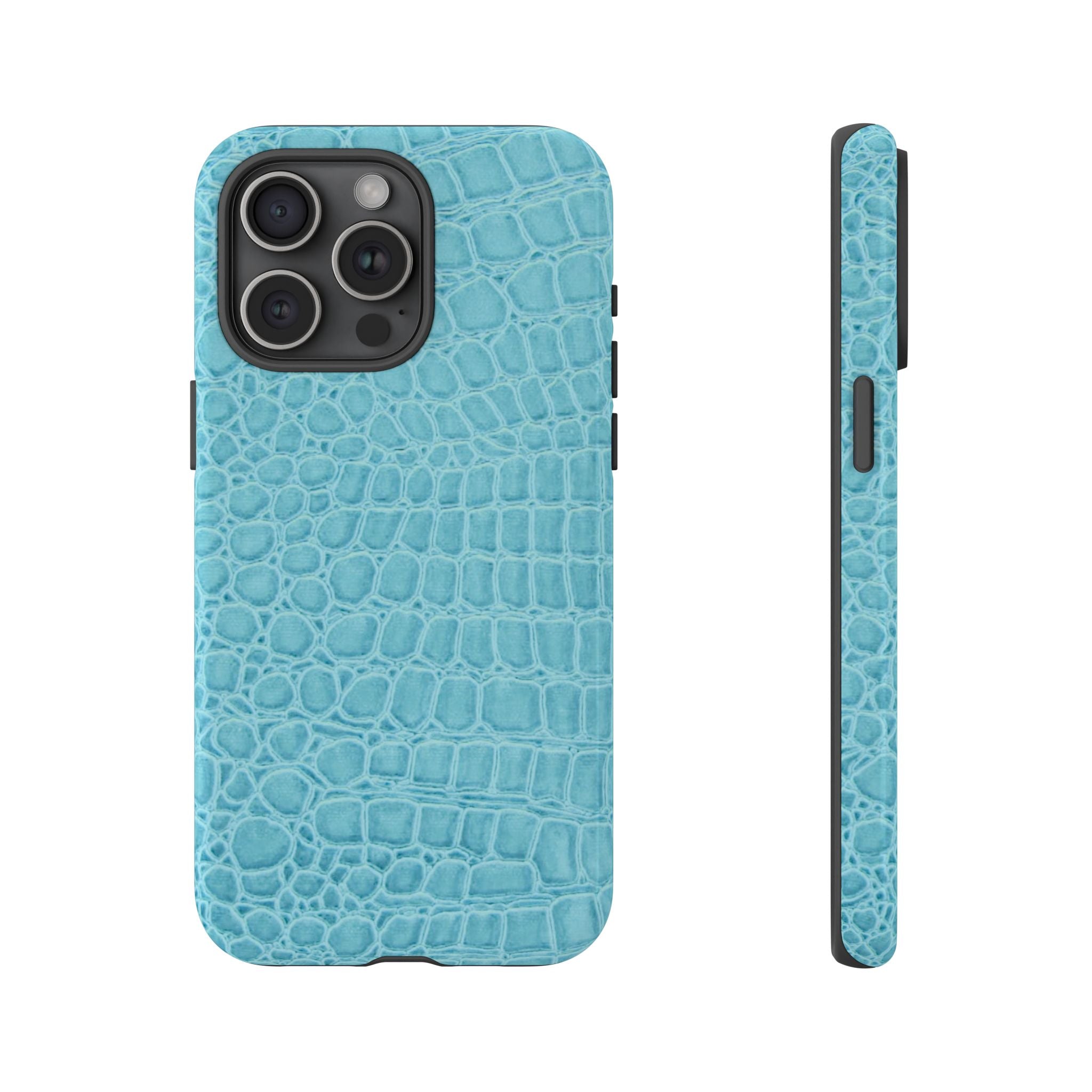 Croc Embossed Turquoise Phone Case