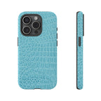 Croc Embossed Turquoise Phone Case