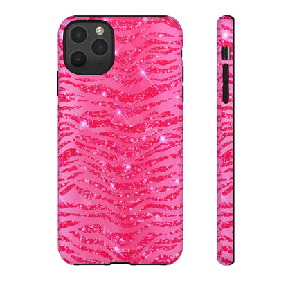 Pink Glitter Zebra Tough Case