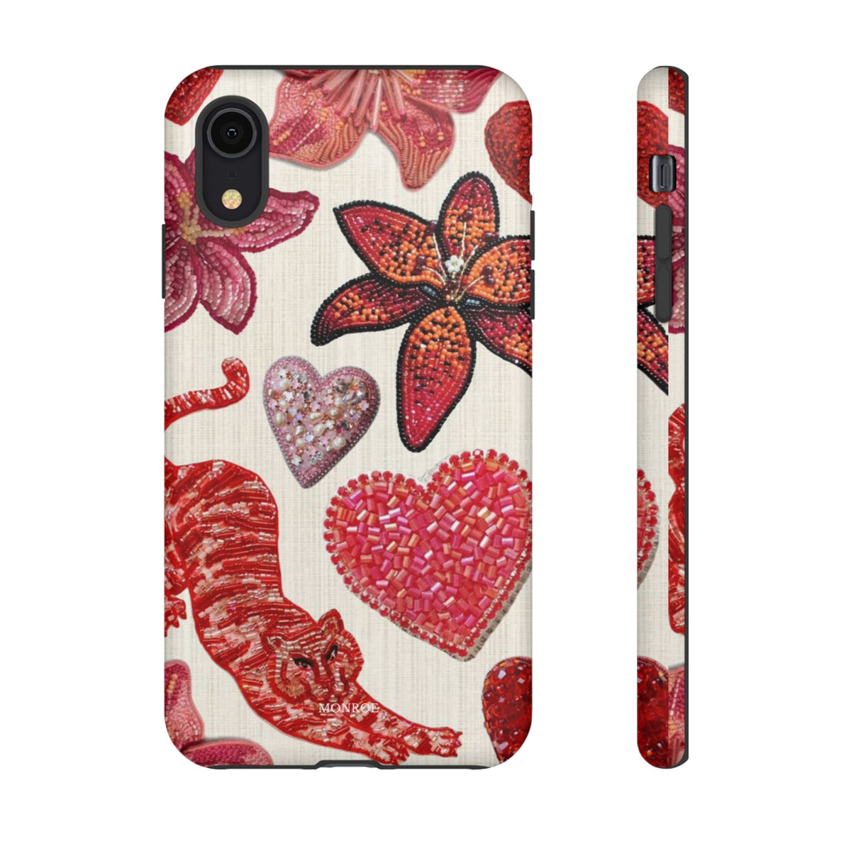 Floral & Heart Pattern Tough Case