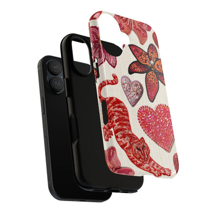 Floral & Heart Pattern Tough Case