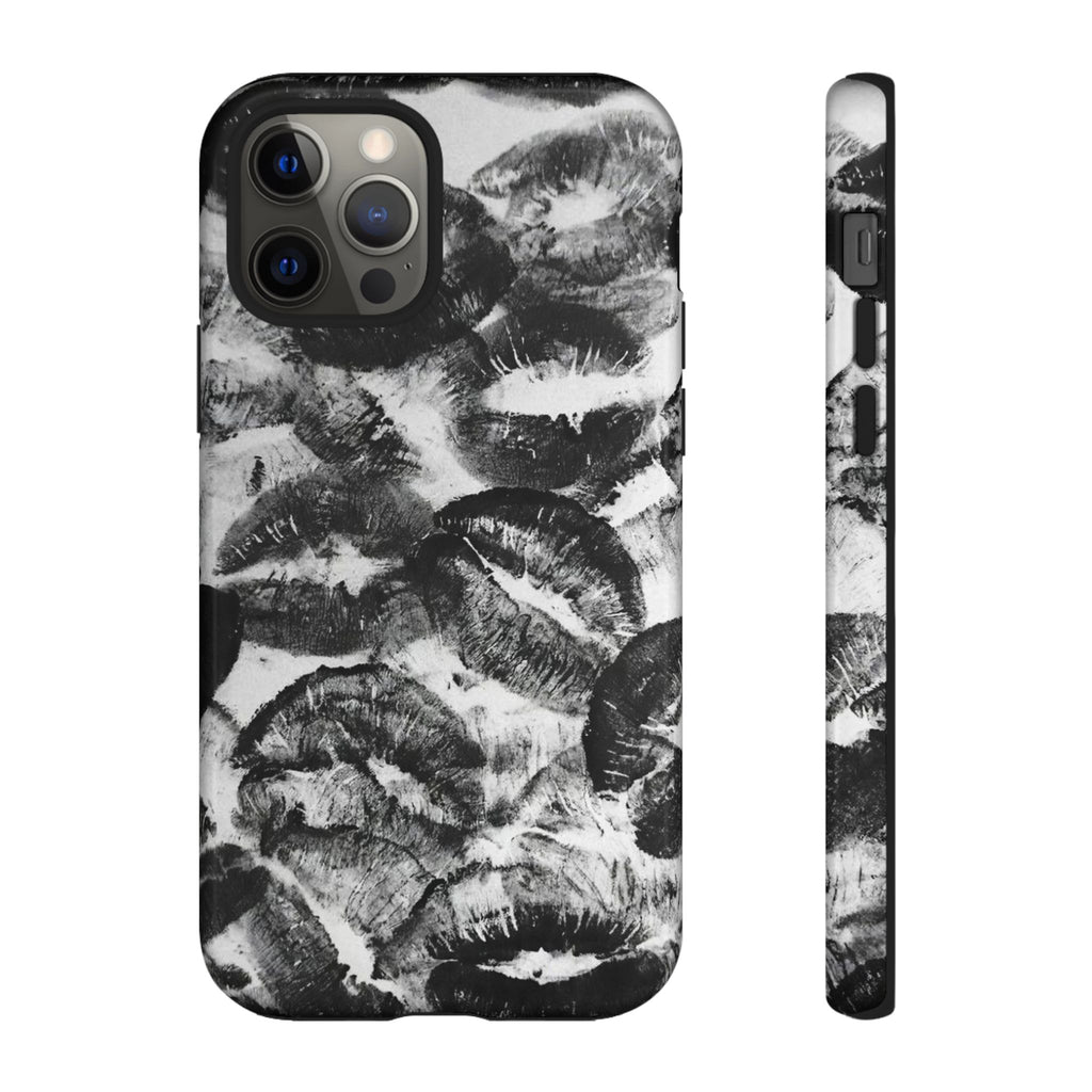 Black and Kiss Design Phone Case