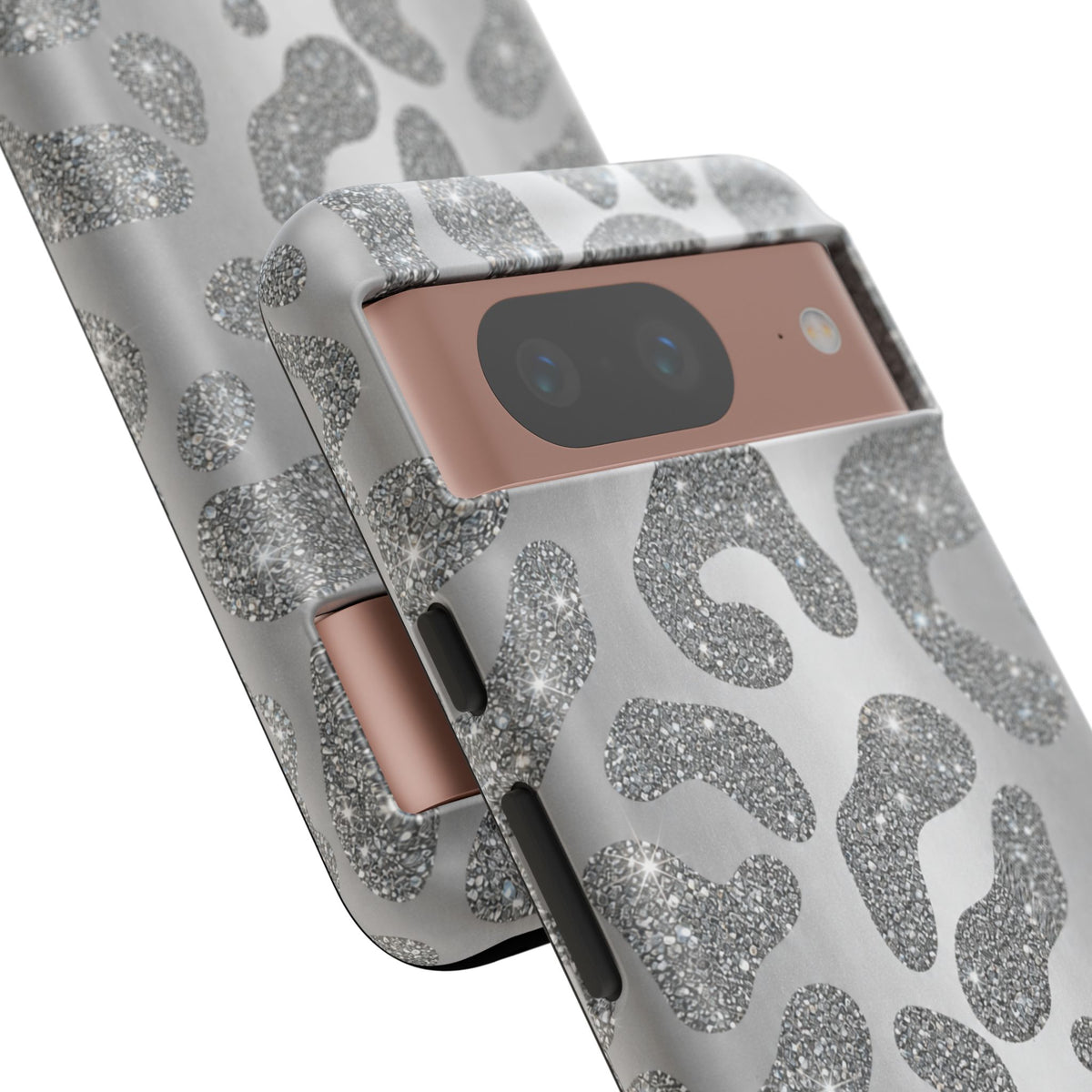Silver Glitter Leopard Tough Case