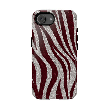 Burgundy Zebra Glitter Tough Case