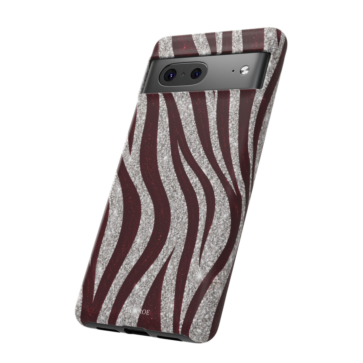 Burgundy Zebra Glitter Tough Case