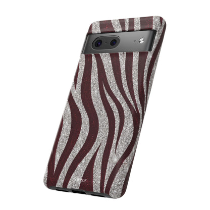 Burgundy Zebra Glitter Tough Case