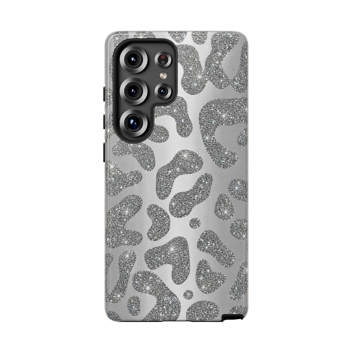 Silver Glitter Leopard Tough Case
