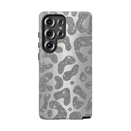 Silver Glitter Leopard Tough Case