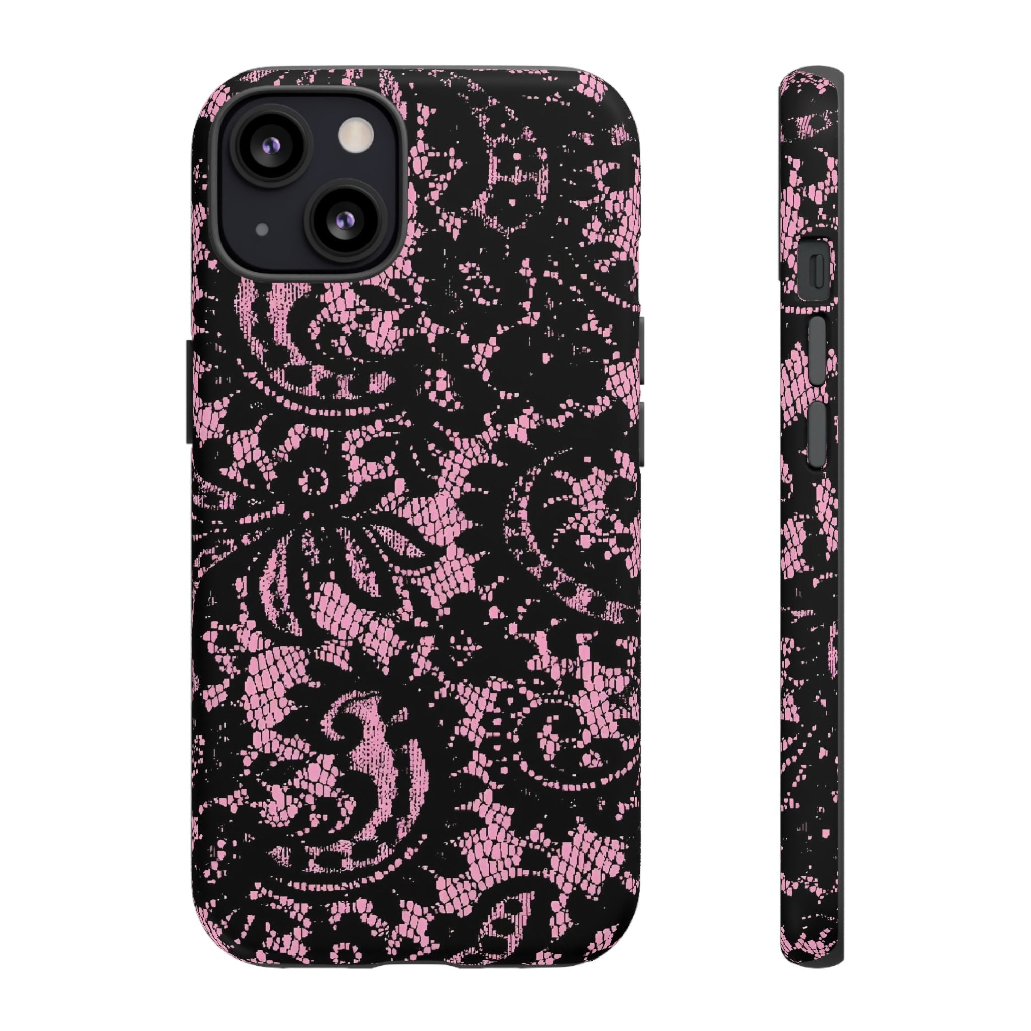 Pink Lace Pattern Tough Phone Case