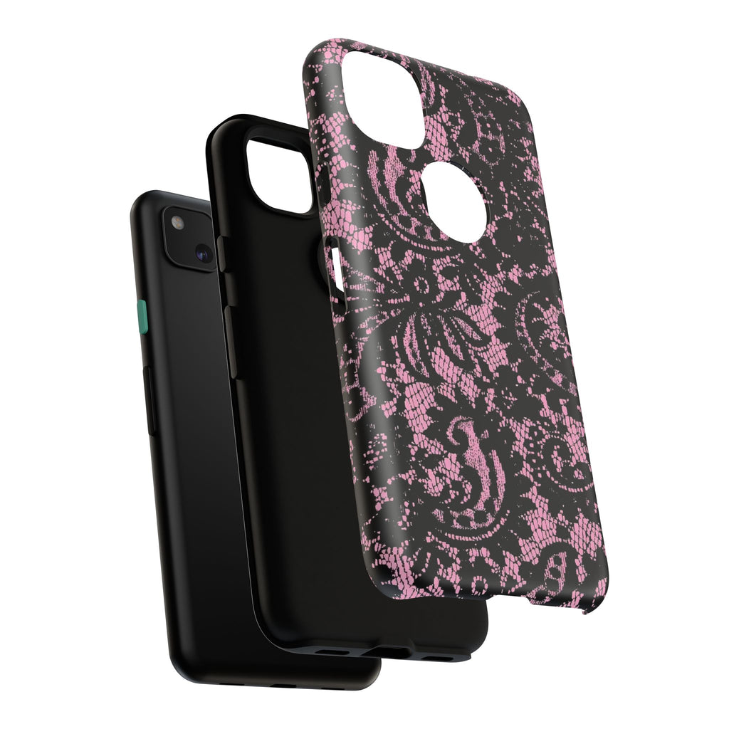 Pink Lace Pattern Tough Phone Case