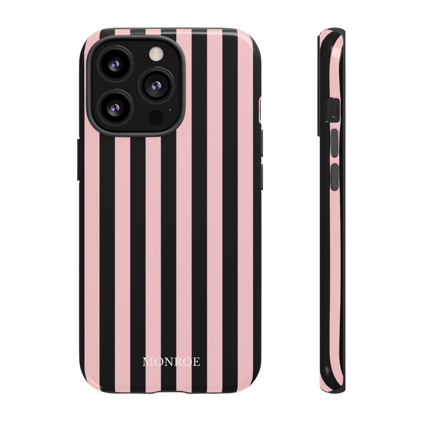 Striped Pink & Black Tough Case