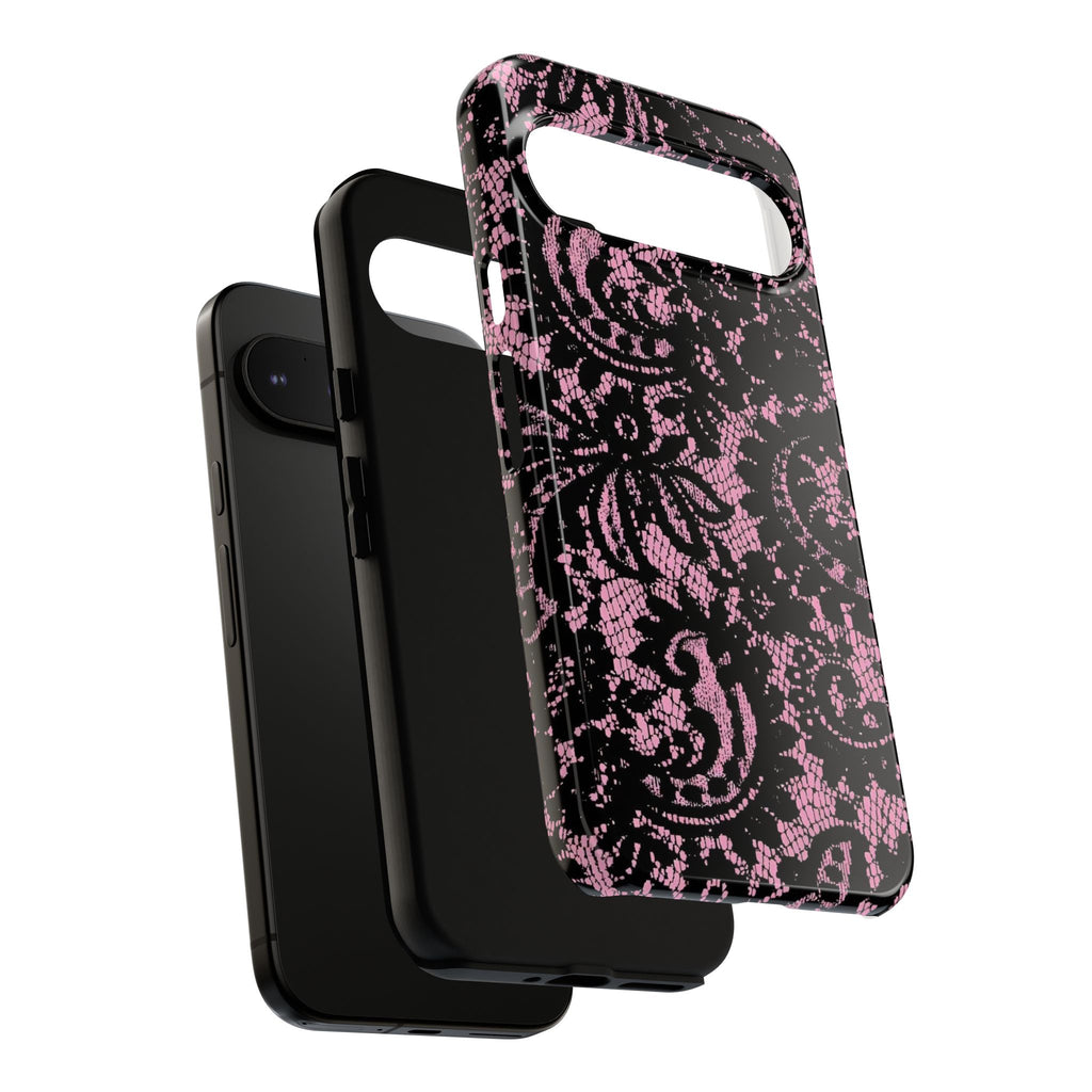 Pink Lace Pattern Tough Phone Case