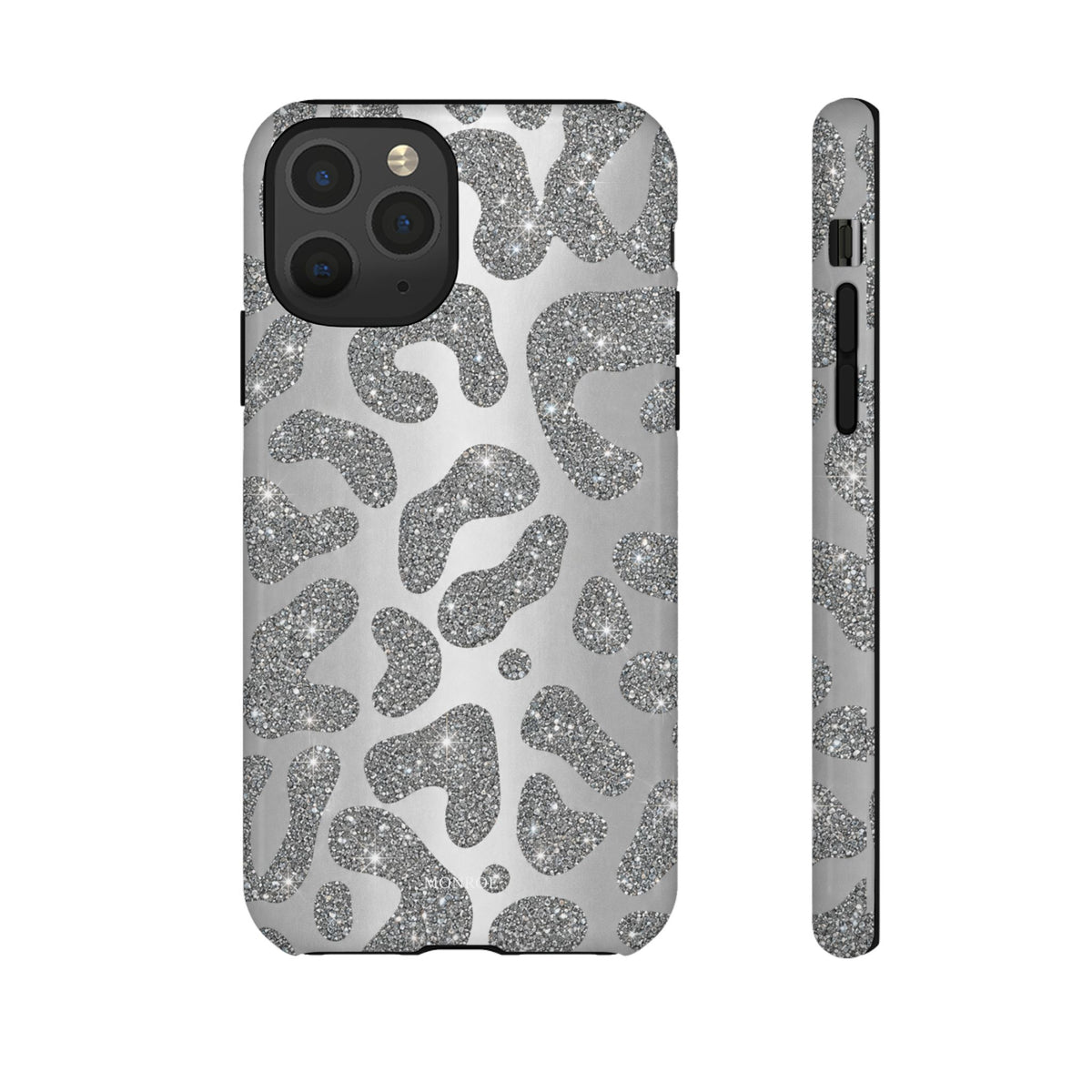 Silver Glitter Leopard Tough Case