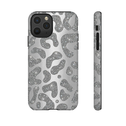 Silver Glitter Leopard Tough Case
