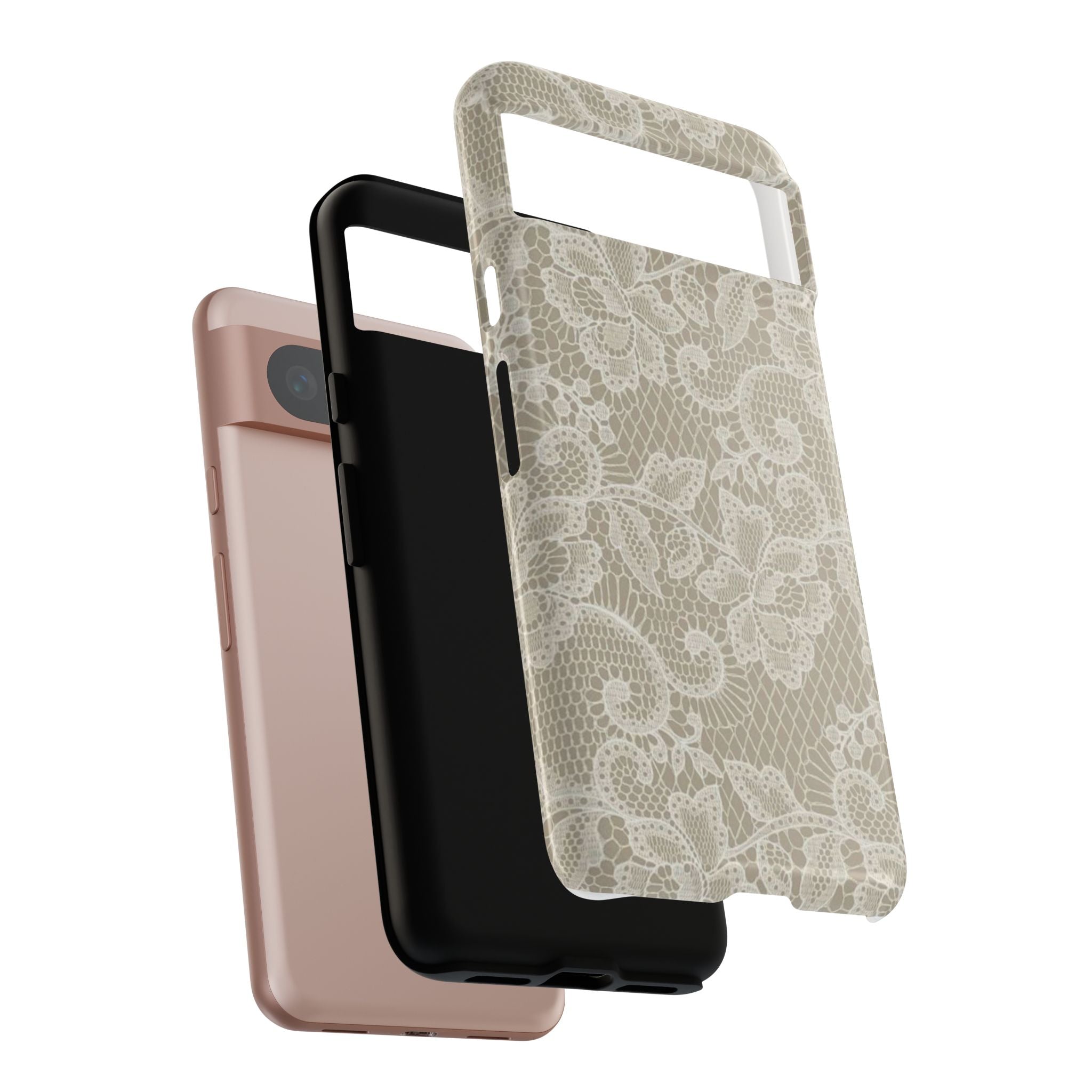 White Lace Pattern Tough Phone Case