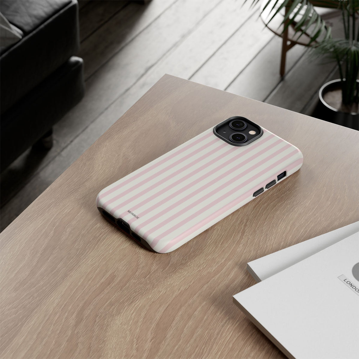 Light Pink Stripe Tough Phone Case
