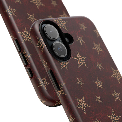 Burgundy Leopard Star Tough Case