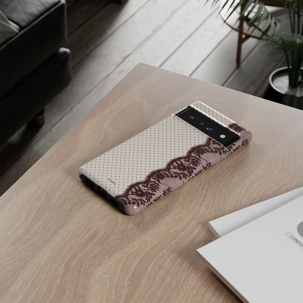 Burgundy Lace Edge Tough Case