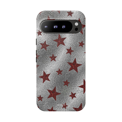 Silver Red Starry Tough Case