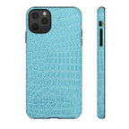 Croc Embossed Turquoise Phone Case