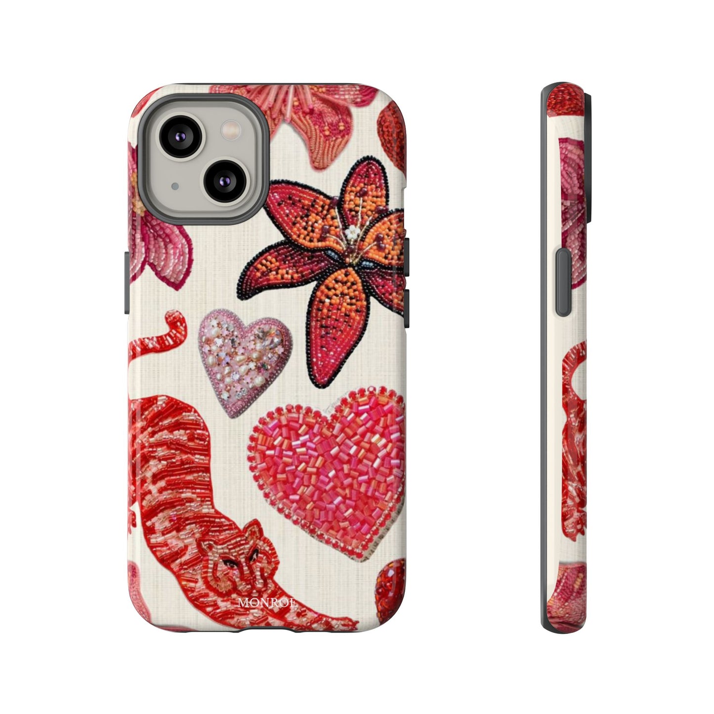 Floral & Heart Pattern Tough Case