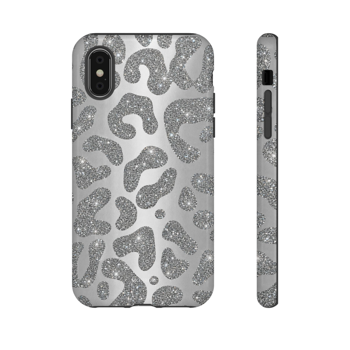 Silver Glitter Leopard Tough Case