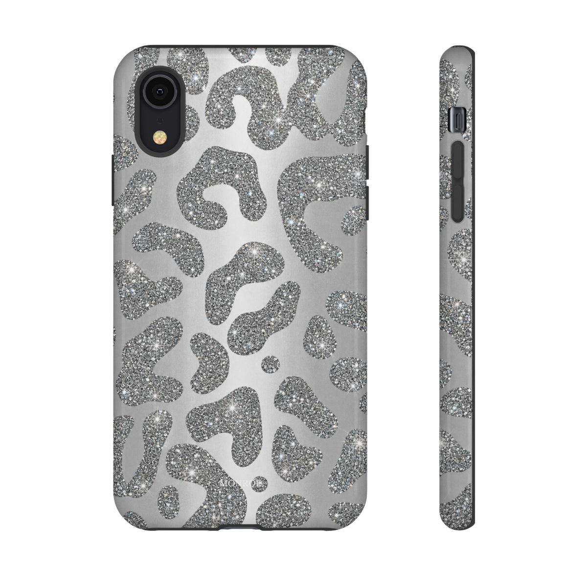 Silver Glitter Leopard Tough Case