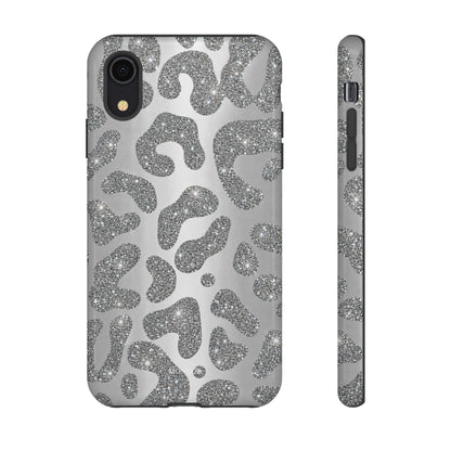 Silver Glitter Leopard Tough Case