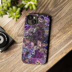 Purple Fleur-de-Lis Floral Tough Phone Case