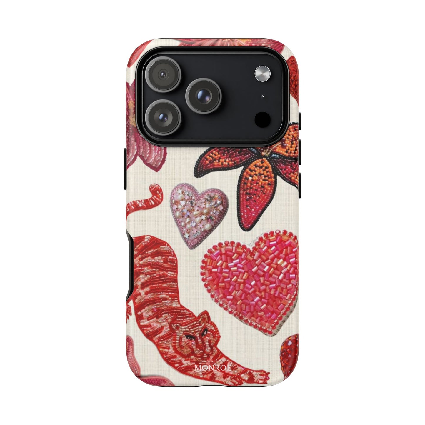 Floral & Heart Pattern Tough Case