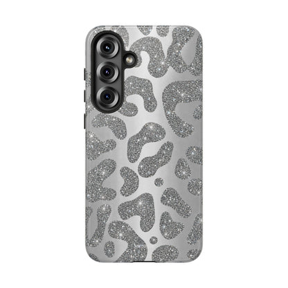 Silver Glitter Leopard Tough Case