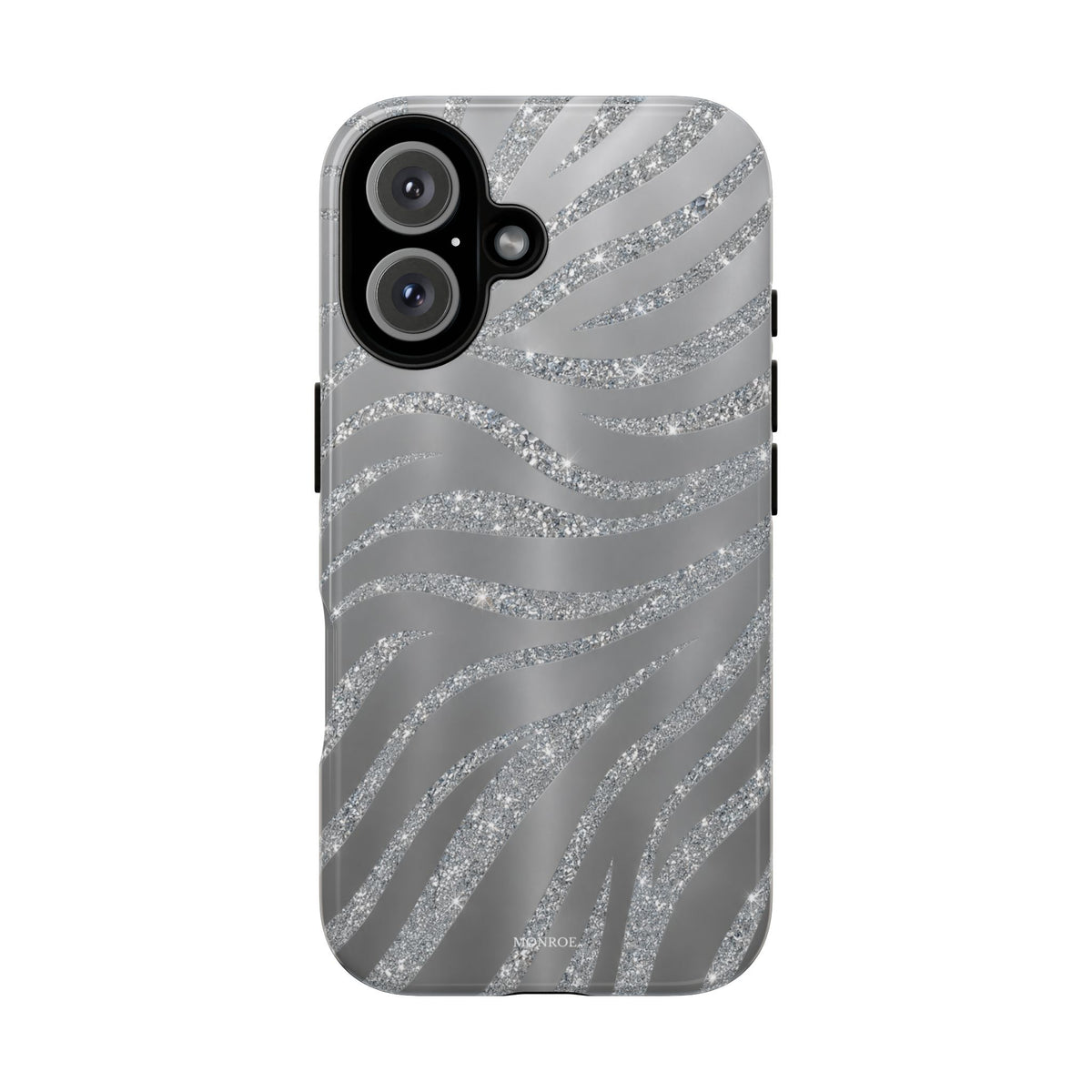 Silver Glitter Zebra Tough Case