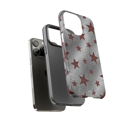 Silver Red Starry Tough Case