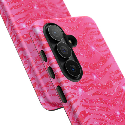 Pink Glitter Zebra Tough Case