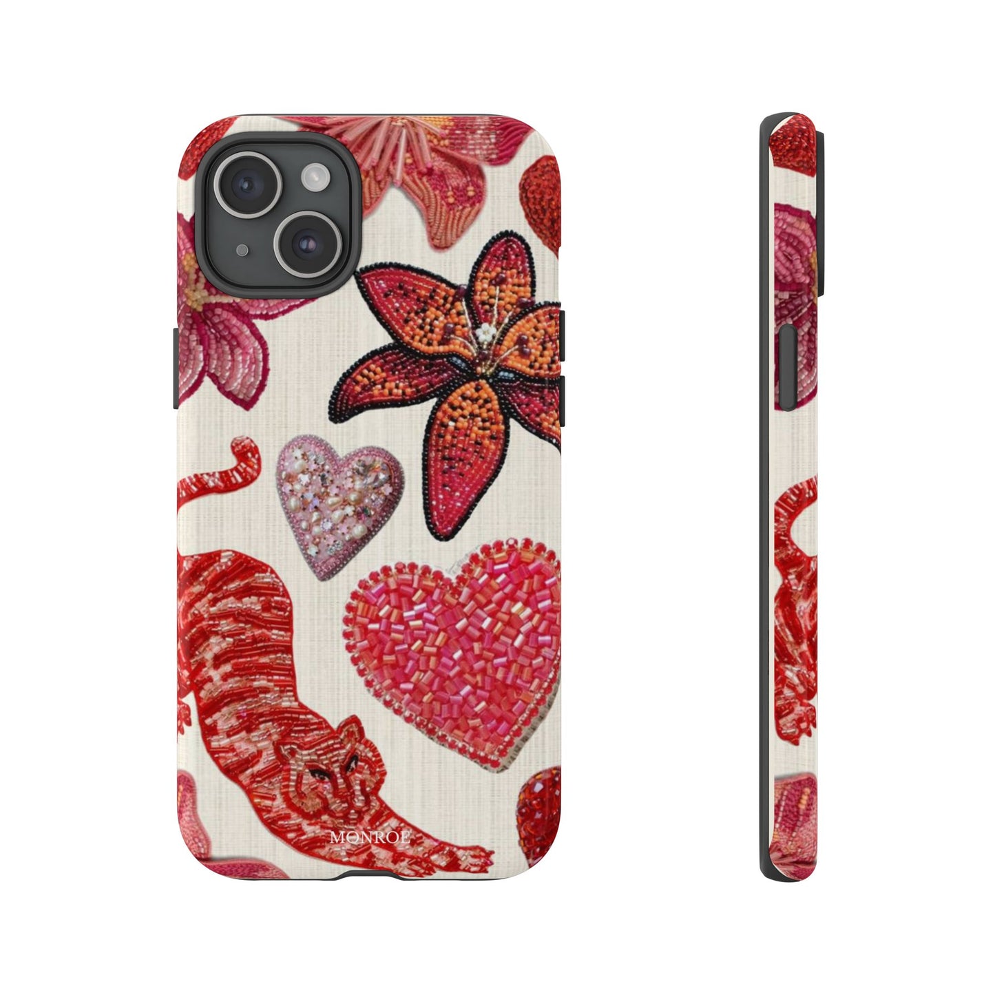 Floral & Heart Pattern Tough Case