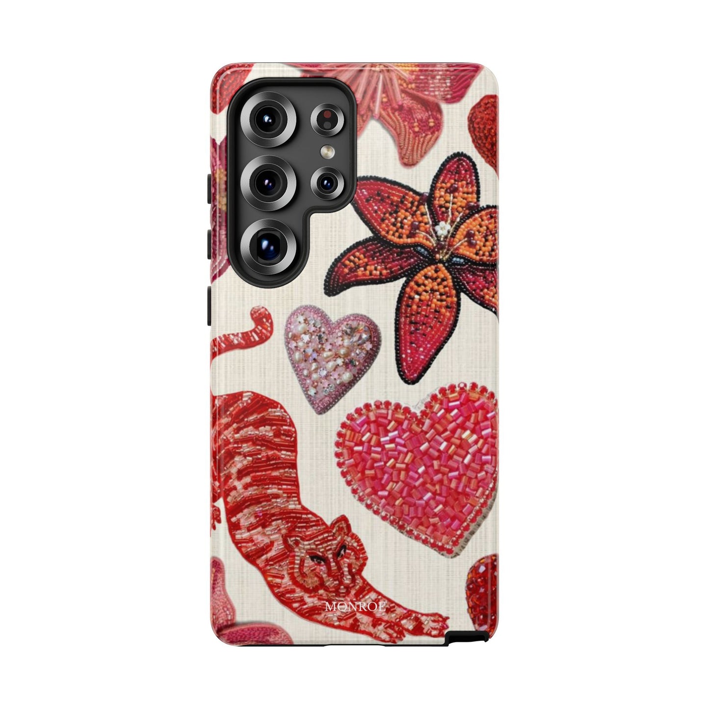 Floral & Heart Pattern Tough Case