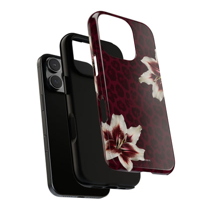Burgundy Lily Leopard Tough Case
