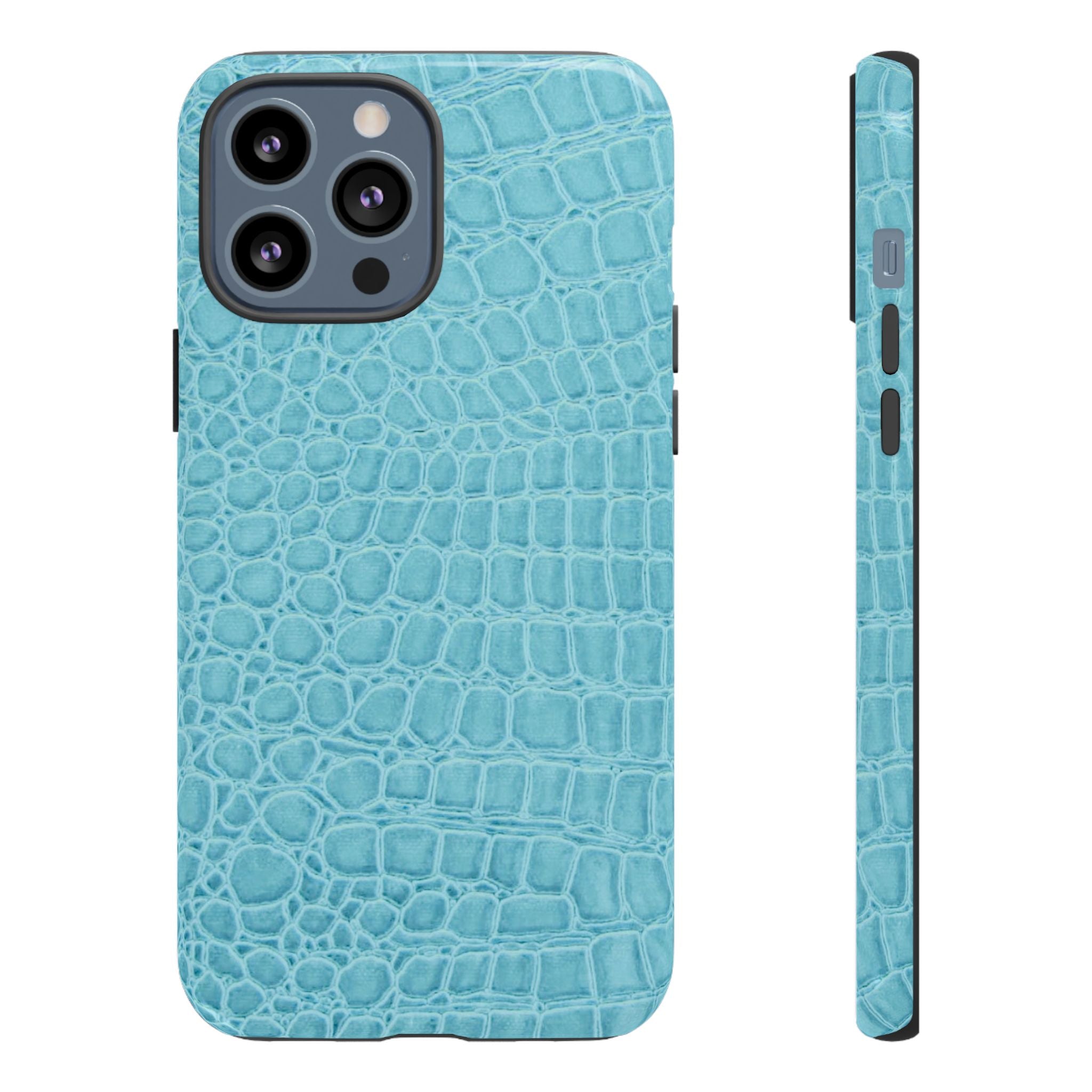 Croc Embossed Turquoise Phone Case