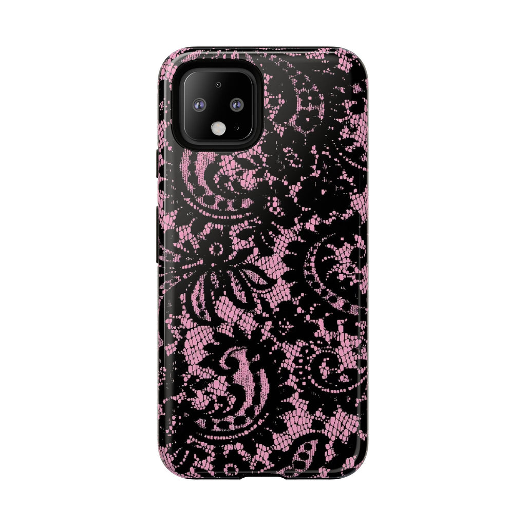 Pink Lace Pattern Tough Phone Case