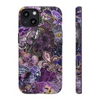 Purple Fleur-de-Lis Floral Tough Phone Case