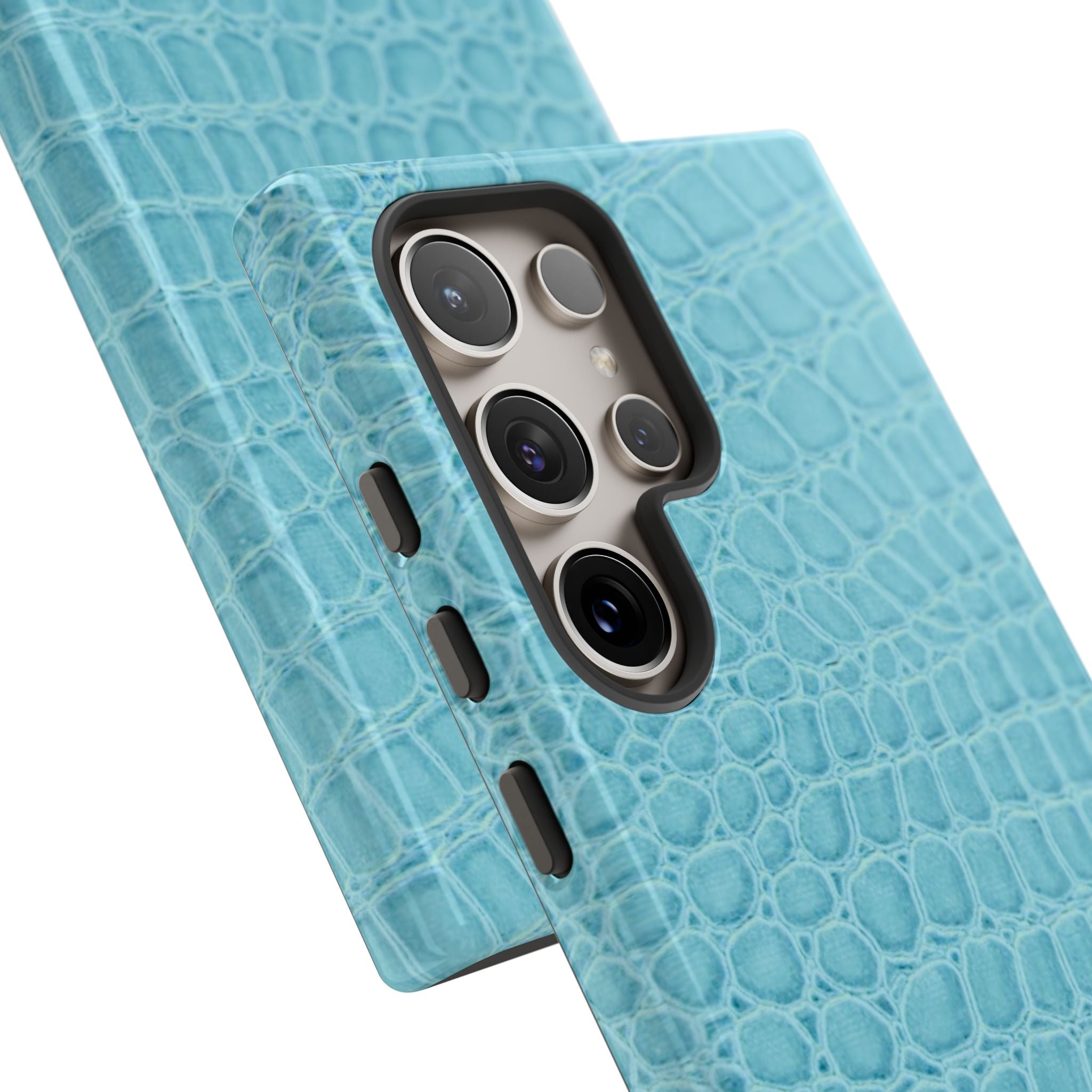 Croc Embossed Turquoise Phone Case