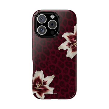 Burgundy Lily Leopard Tough Case