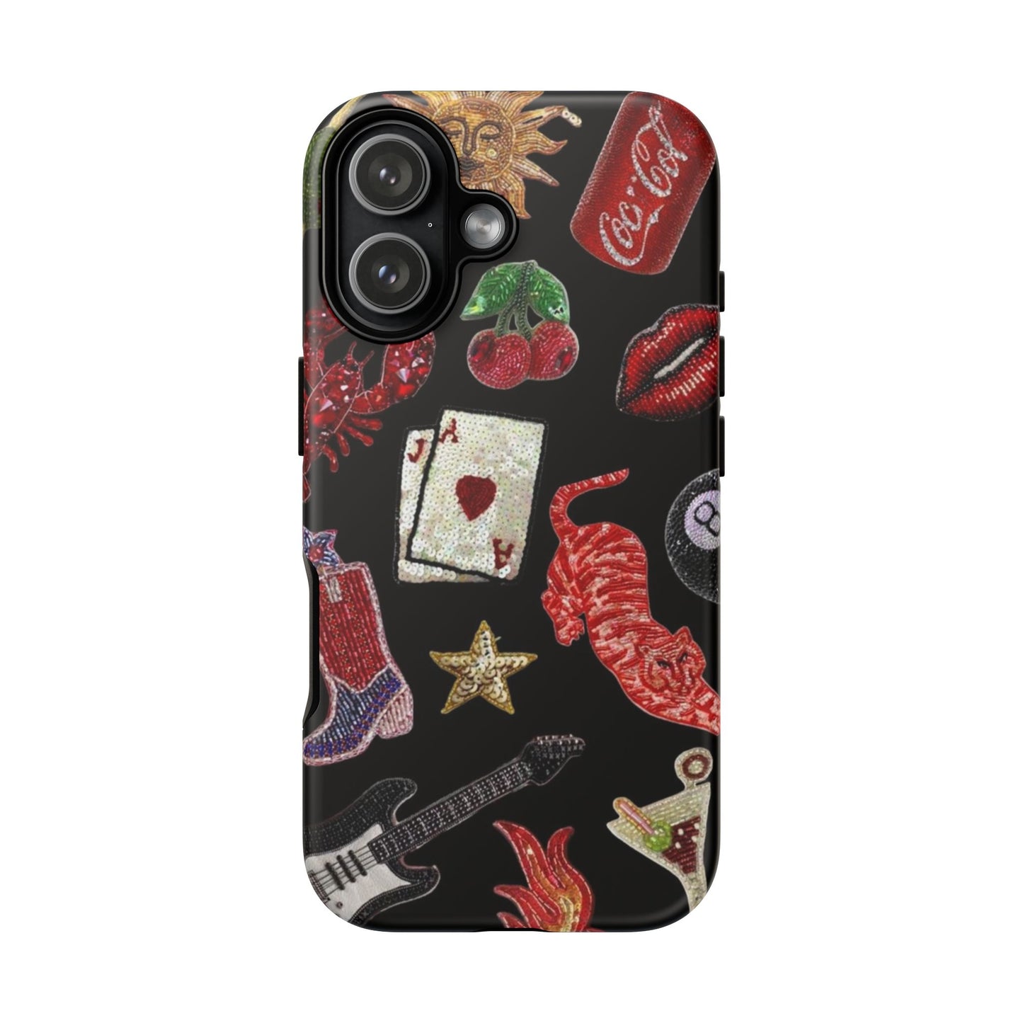 Retro Patch Motif Tough Case