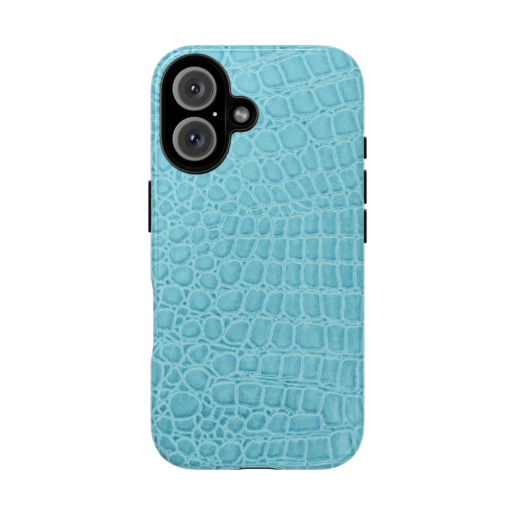 Croc Embossed Turquoise Phone Case
